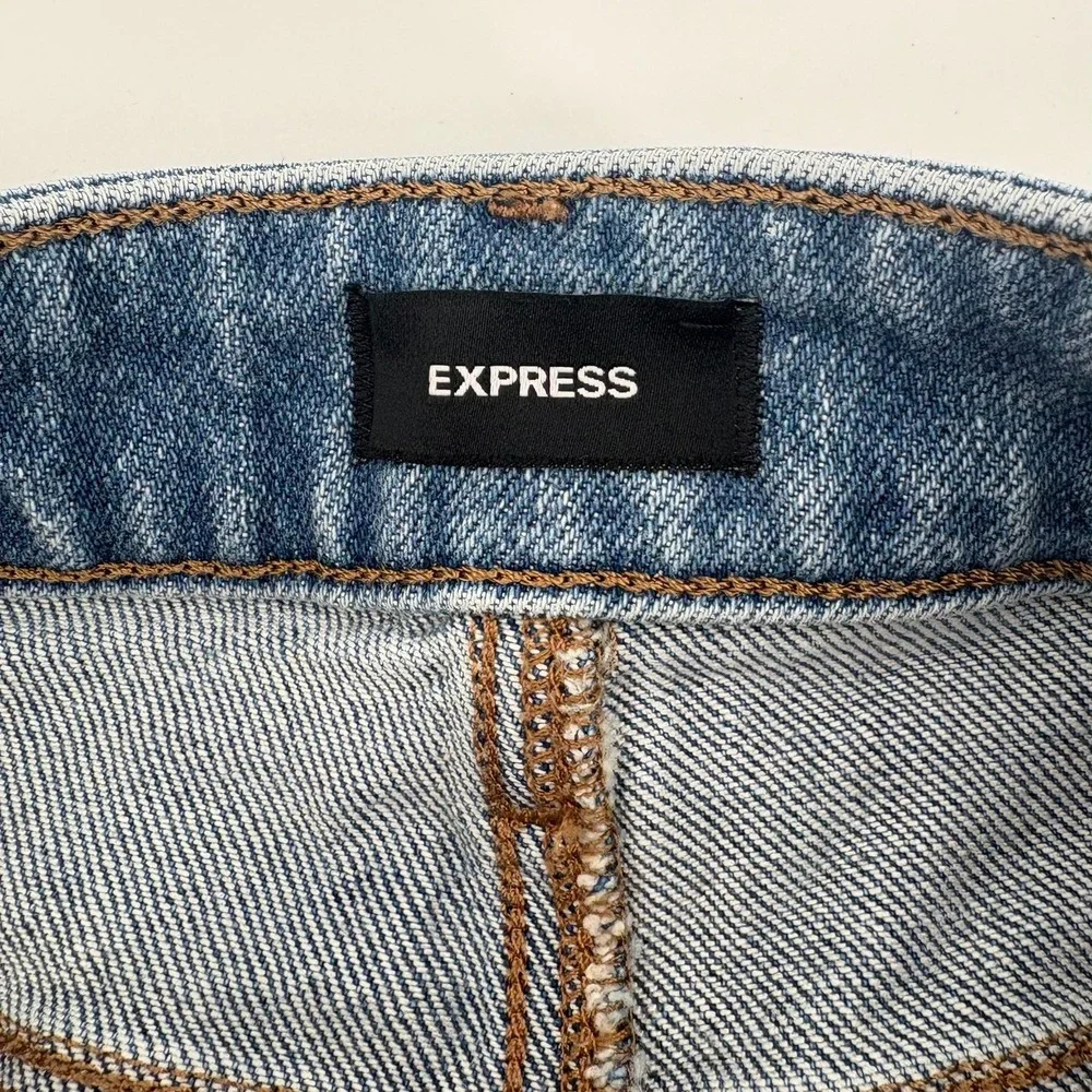 Express Women Straight‎ Ankle High Rise Stretch Jeans Light Wash Size 8R